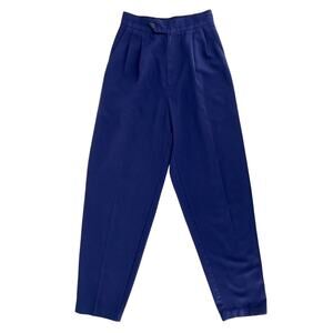 80s pleated high waisted pants navy blue 1980s vintage